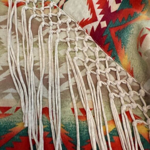 Ralph Lauren Denim & Supply Southwestern Fringed Sweatshirt SzL Western, Boho - Picture 4 of 12